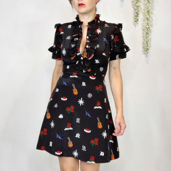 Sandro Dresses & Skirts - NWOT SANDRO “Wendy” dress ruffled tattoo 1281